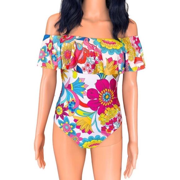 NWT Trina Turk Fontaine Off The Shoulder One Piece Swimsuit - Picture 3 of 9